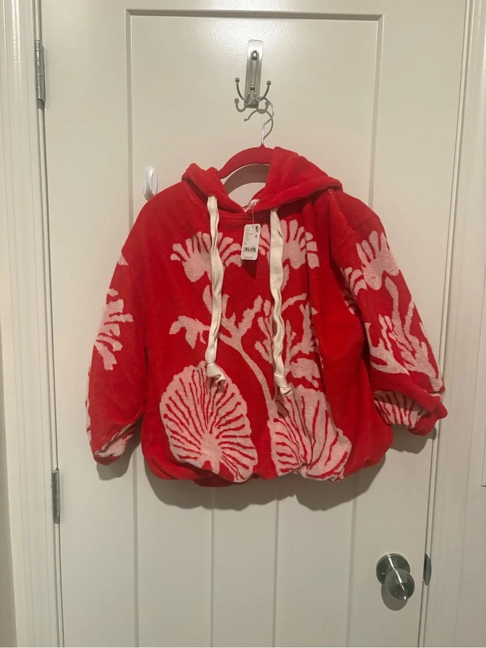 Free People Shell Baby Hoodie XS Cherry Combo NWT